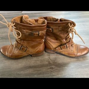 Sole Society Brown Nessie Combat Style Boots